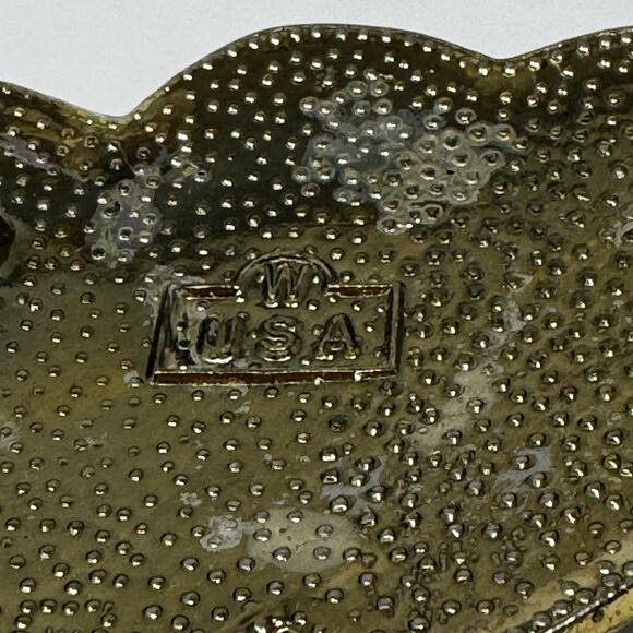 Double Heart Mixed Metal Color Butterfly Belt Buckle Vintage Made in USA - Picture 6 of 8